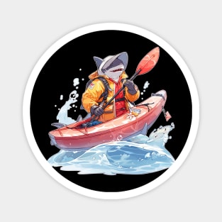 Cautious Kayaker Anime Shark Magnet